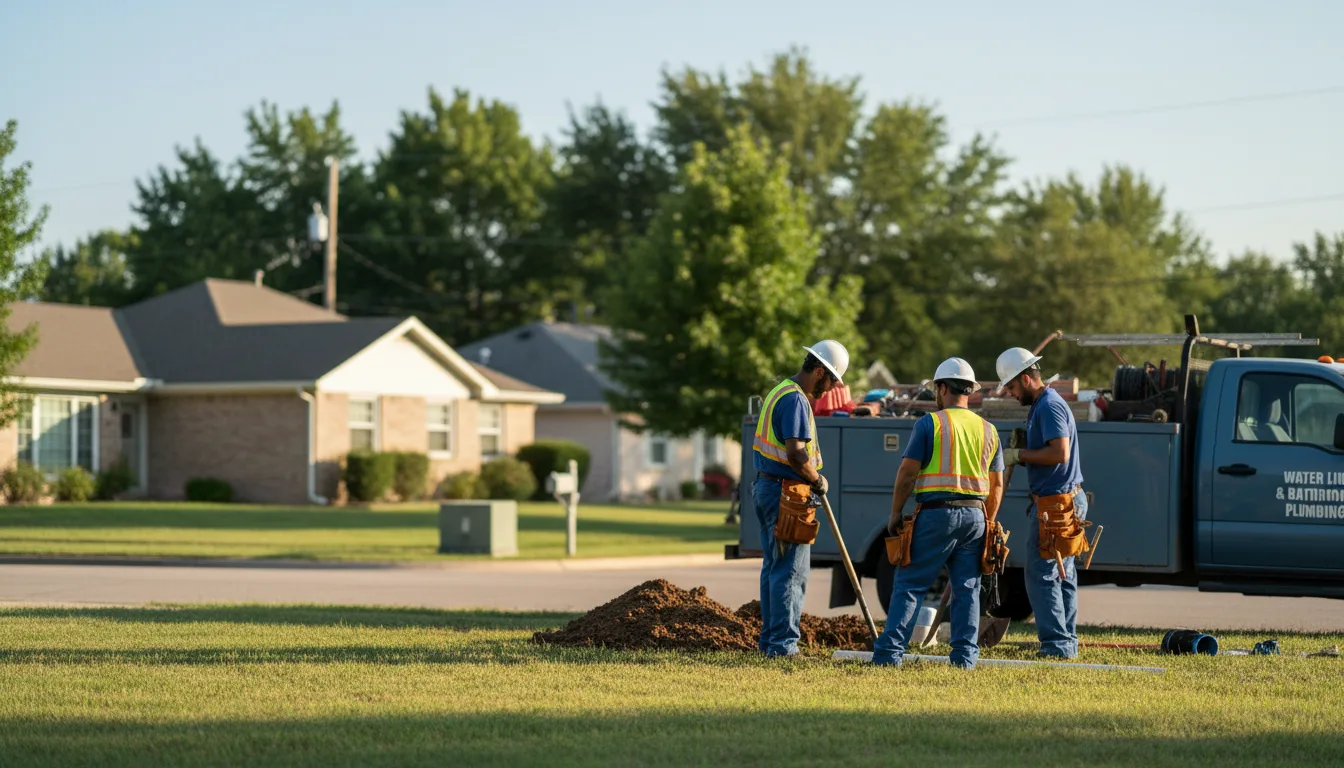 Residential water line and bathroom plumbing service in Shawnee, KS
